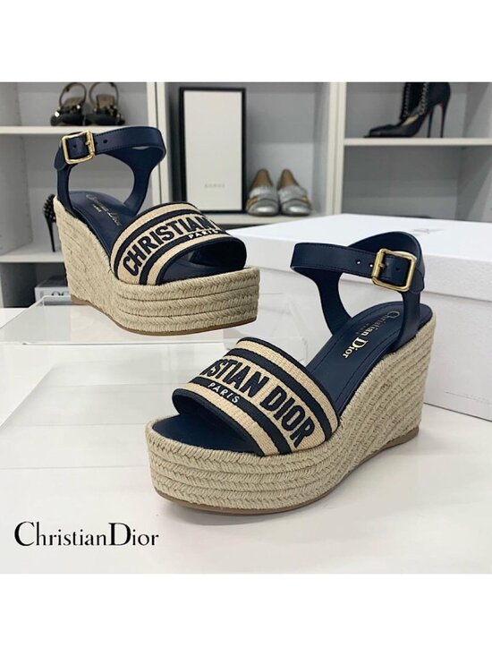 Dior Shoes - Dior Dway Embroidered Logo Sandals